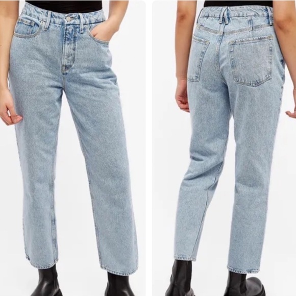 Good American Denim - GOOD AMERICAN NWT GOOD 90’s DUSTER CROP STRAIGHT LEG JEANS INDIGO 101 2/26